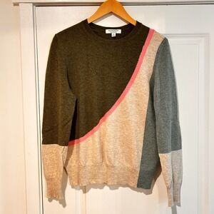 Autograph M&S Pure Cashmere Crewneck Colorblock Sweater Jumper Women's 10 Soft
